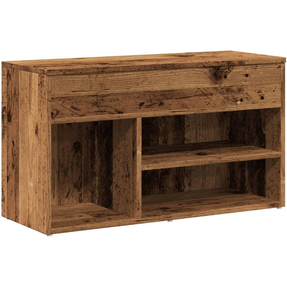 Scarpiera Legno Antico 80x30x45 cm in Legno Multistrato - Foto 1