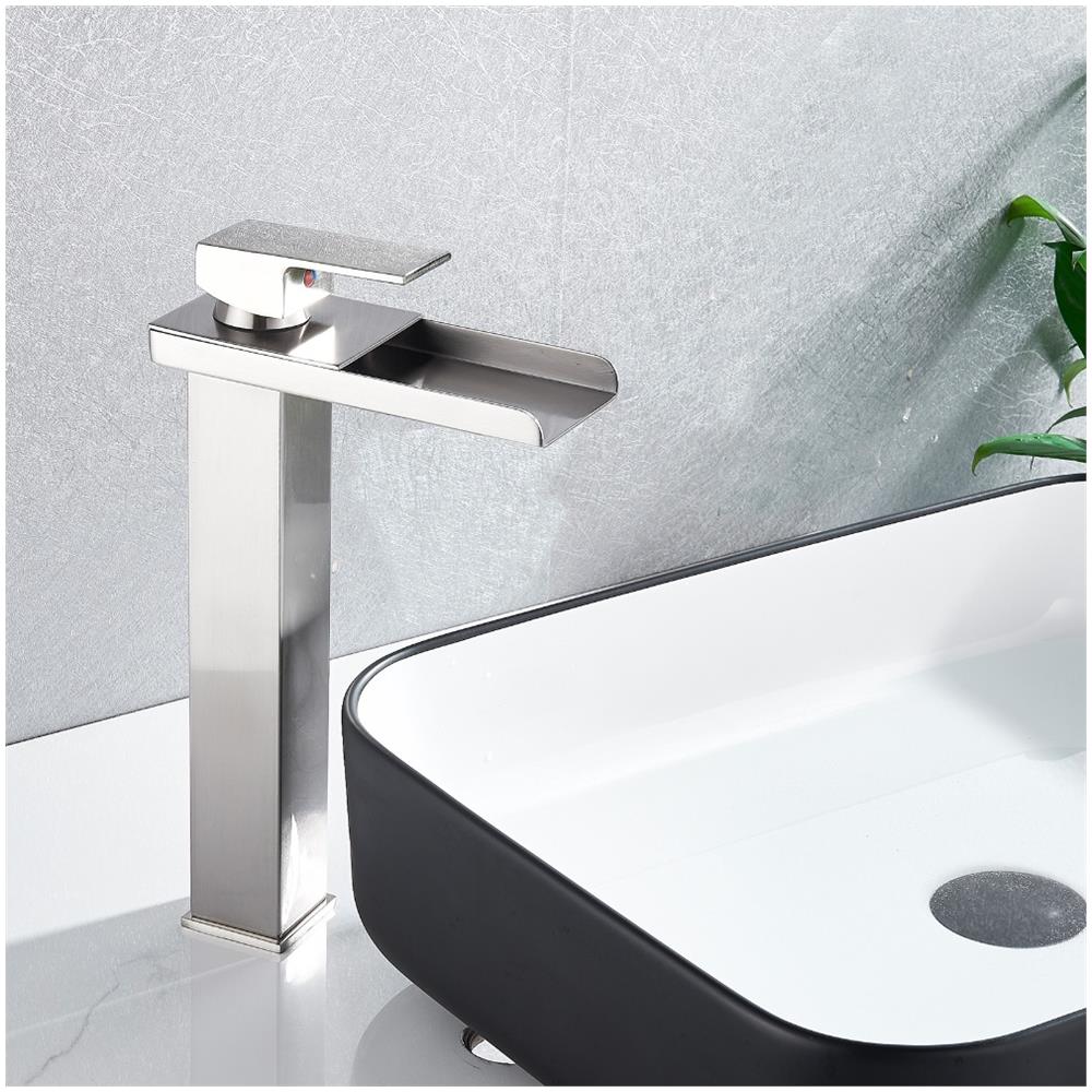Rubinetto per lavabo da bagno, Blackswan, Cascada Tipo M33, modello nichel, misura 31,5 cm - Foto 2