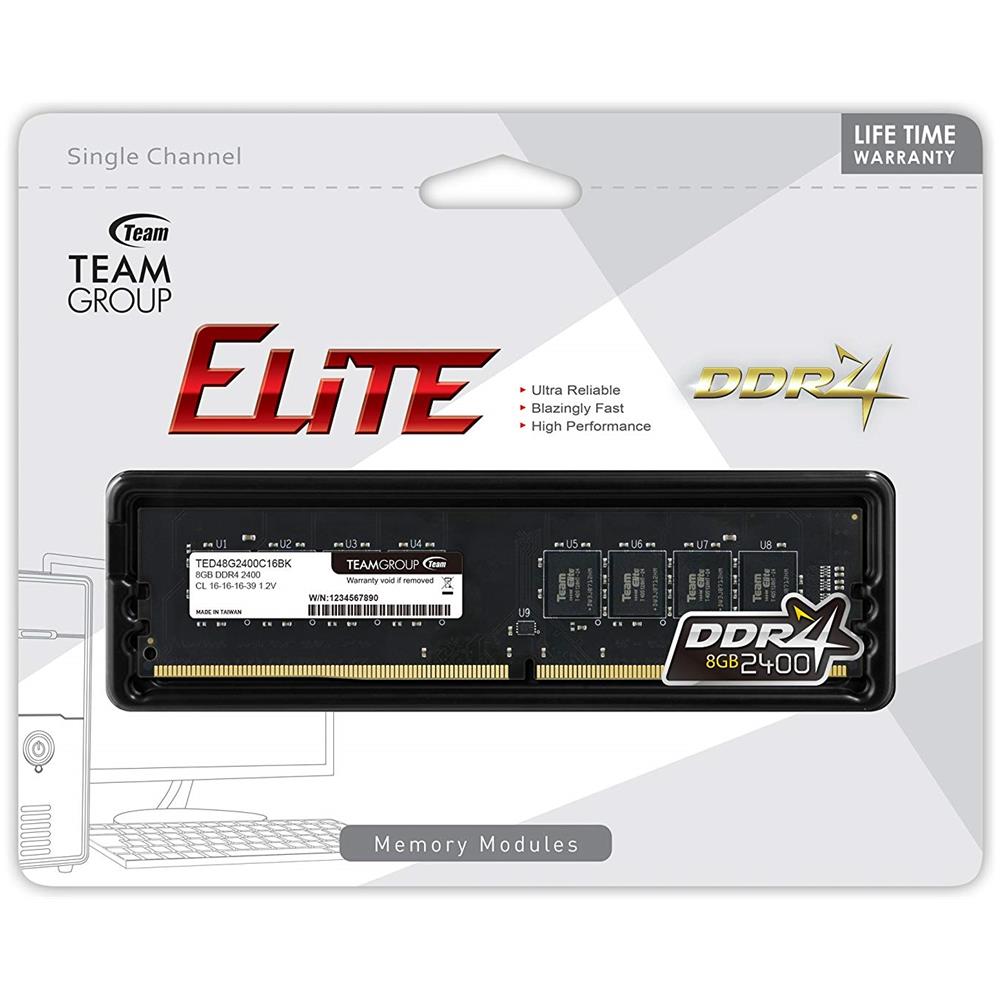 Memoria Dimm Elite 8 GB (1x8 GB) DDR4 2400 MHz CL16 Colore Nero - Foto 2