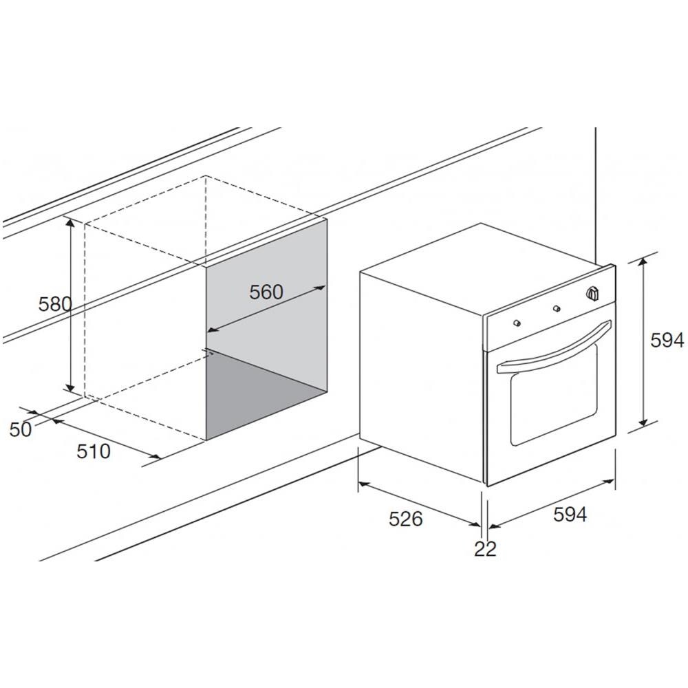 Forno Elettrico da Incasso 8022389011226 Capacità 66 L Multifunzione Ventilato Colore Nero - Foto 3