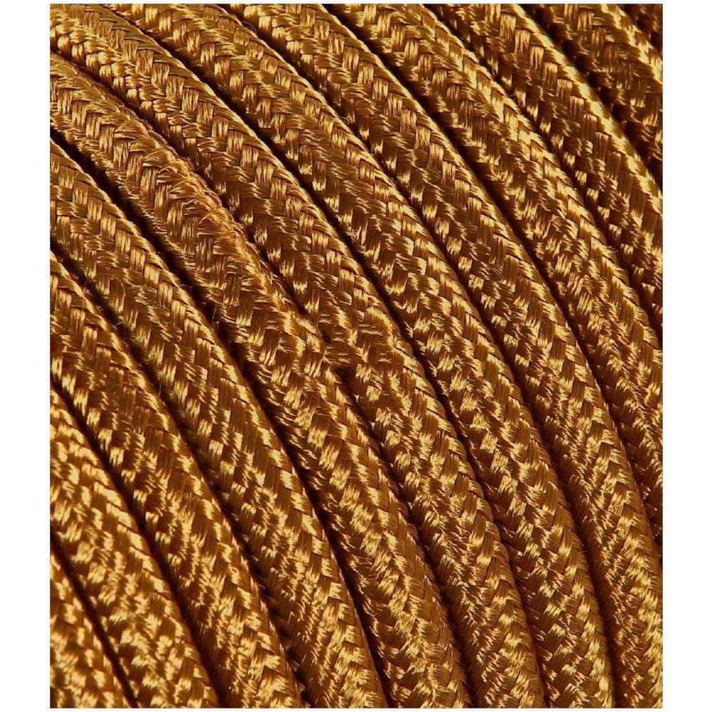 Cavo Elettrico Tondo Rivestito In Tessuto Colorato Whiskey Bronzo 50 Metri 2x0,75 Rotondo Per Lampadari, Lampade, Abat Jour, Design. Made In Italy! - Foto 1
