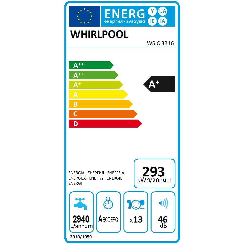 Whirlpool WSIC 3B16 A scomparsa totale 13coperti A lavastoviglie Grandi  elettrodomestici urban-earth.co.uk