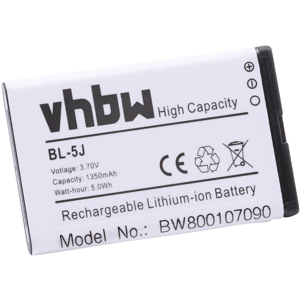 Batteria Li-ion Per Cellulare Smartphone Nokia 5230, 5800, 5800 Navigation Edition, 5800 Xpressmusic, 5800t Sostituisce Bl-5j 1350mah (3.7v) - Foto 2