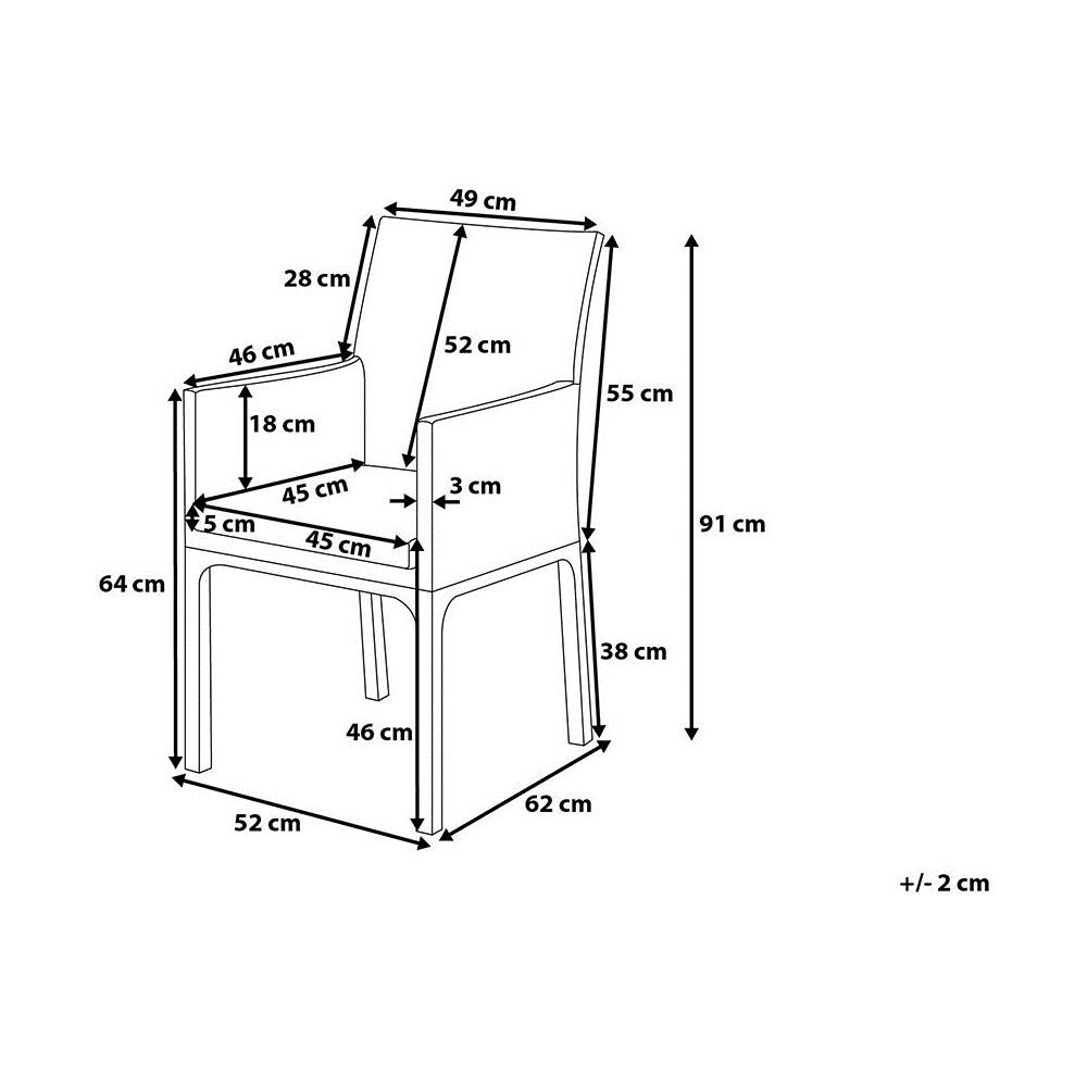 Set Di 2 Sedie Da Giardino Grigie Bacoli - Foto 2