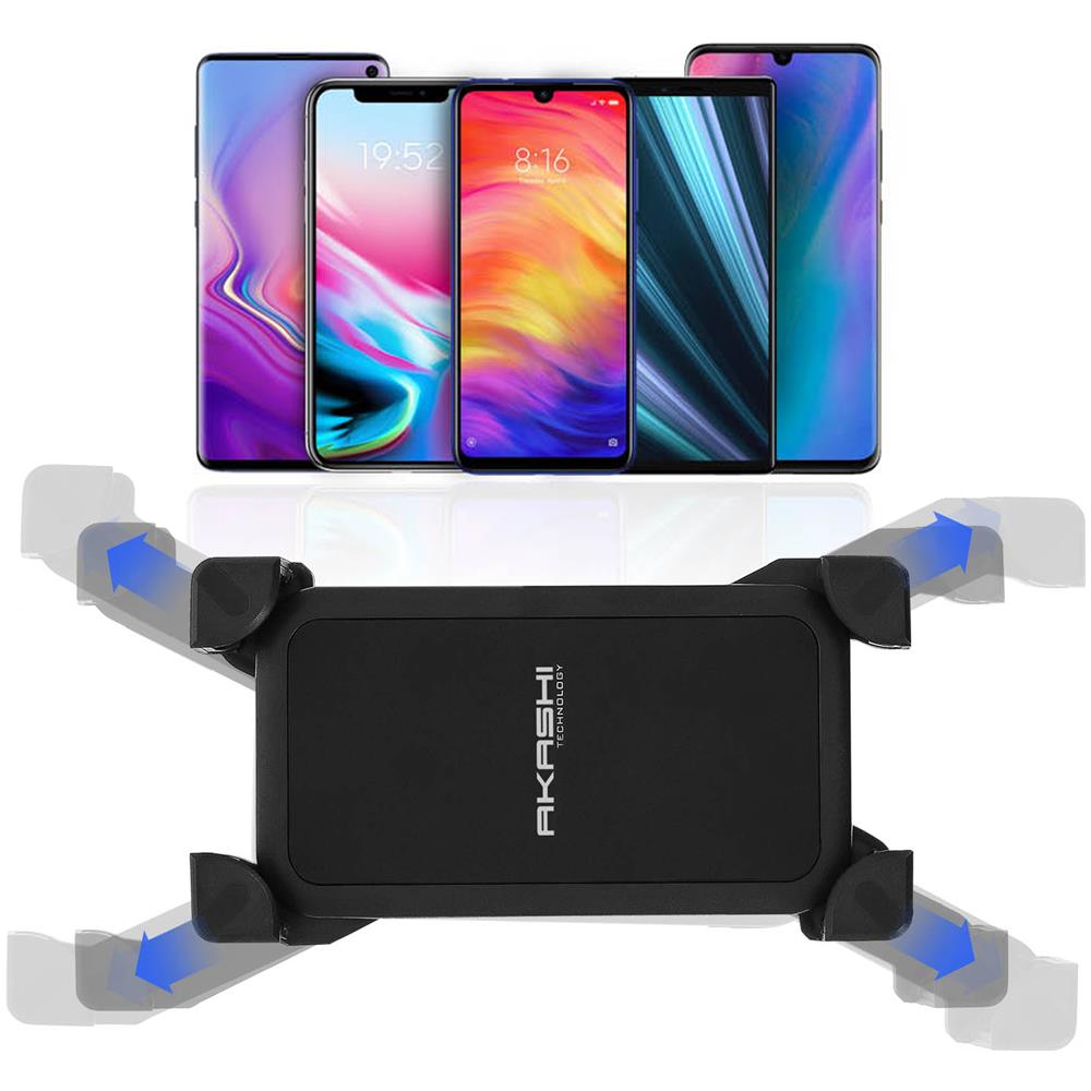 Supporto Per Bici E Moto Smartphone Max 185x95mm Fissaggio Manubrio 360° - Foto 6