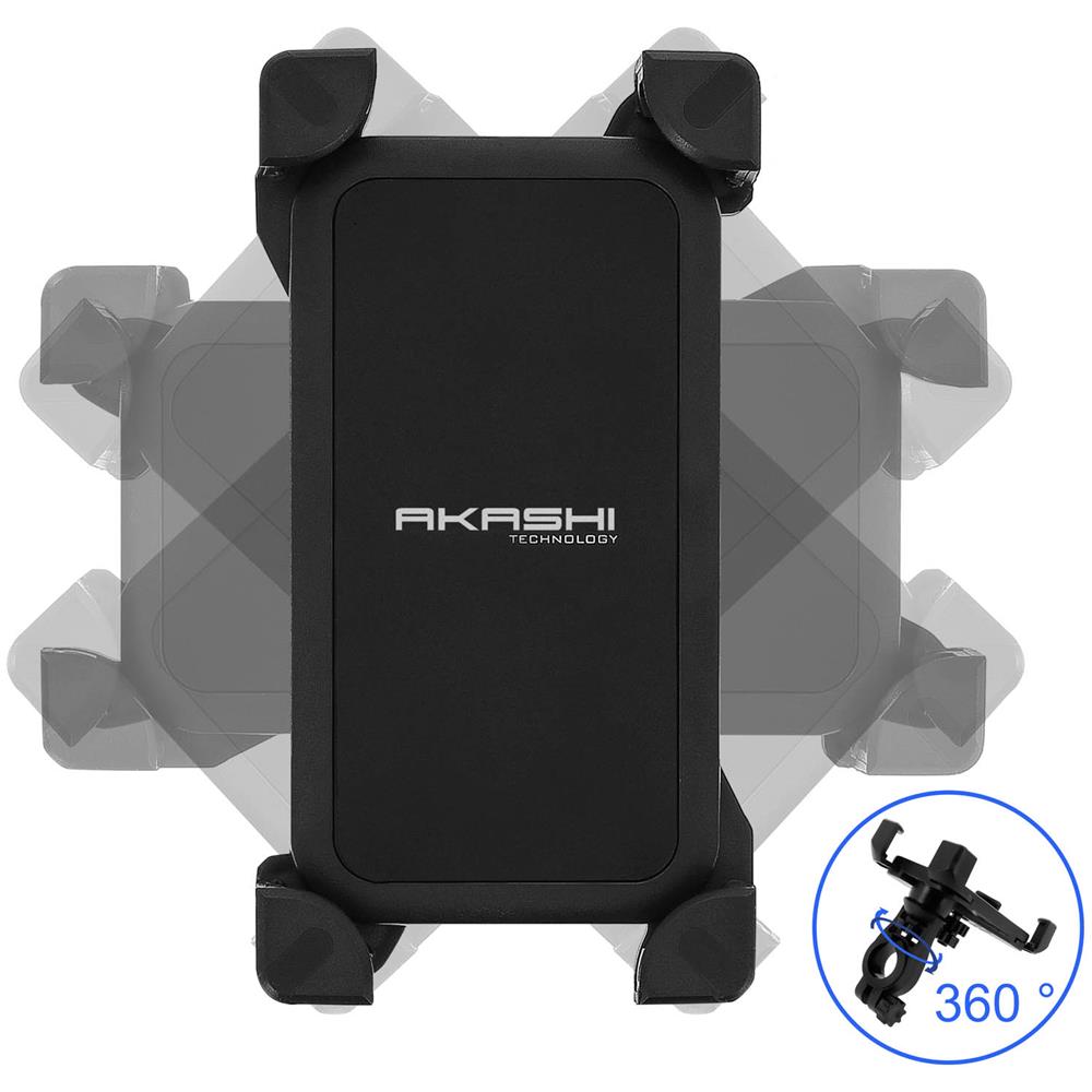 Supporto Per Bici E Moto Smartphone Max 185x95mm Fissaggio Manubrio 360° - Foto 1