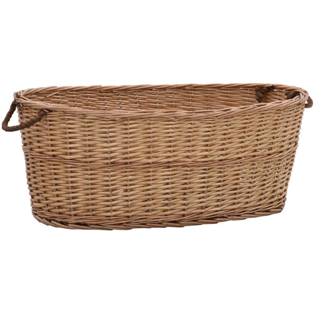 Cesta Per Legna Con Maniglie 88x57x34cm Salice Naturale - Foto 1