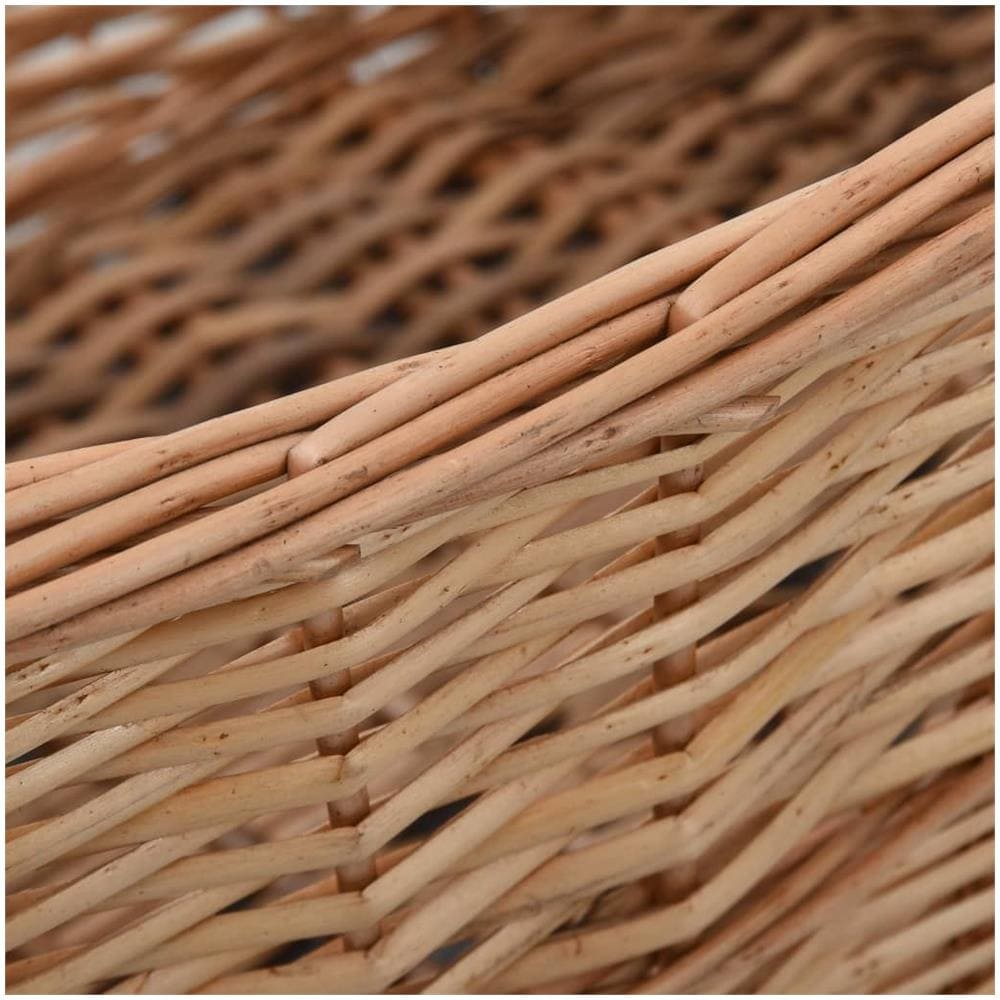 Cesta Per Legna Con Maniglie 88x57x34cm Salice Naturale - Foto 2
