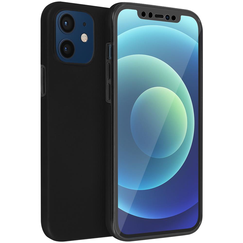 Cover Iphone 12 / 12 Pro Silicone Fronte Retro Ricopre Lo Schermo Nero - Foto 5