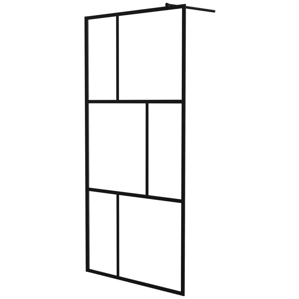 Parete Per Doccia Walk-in In Vetro Temperato Nera 100x195 Cm - Foto 2