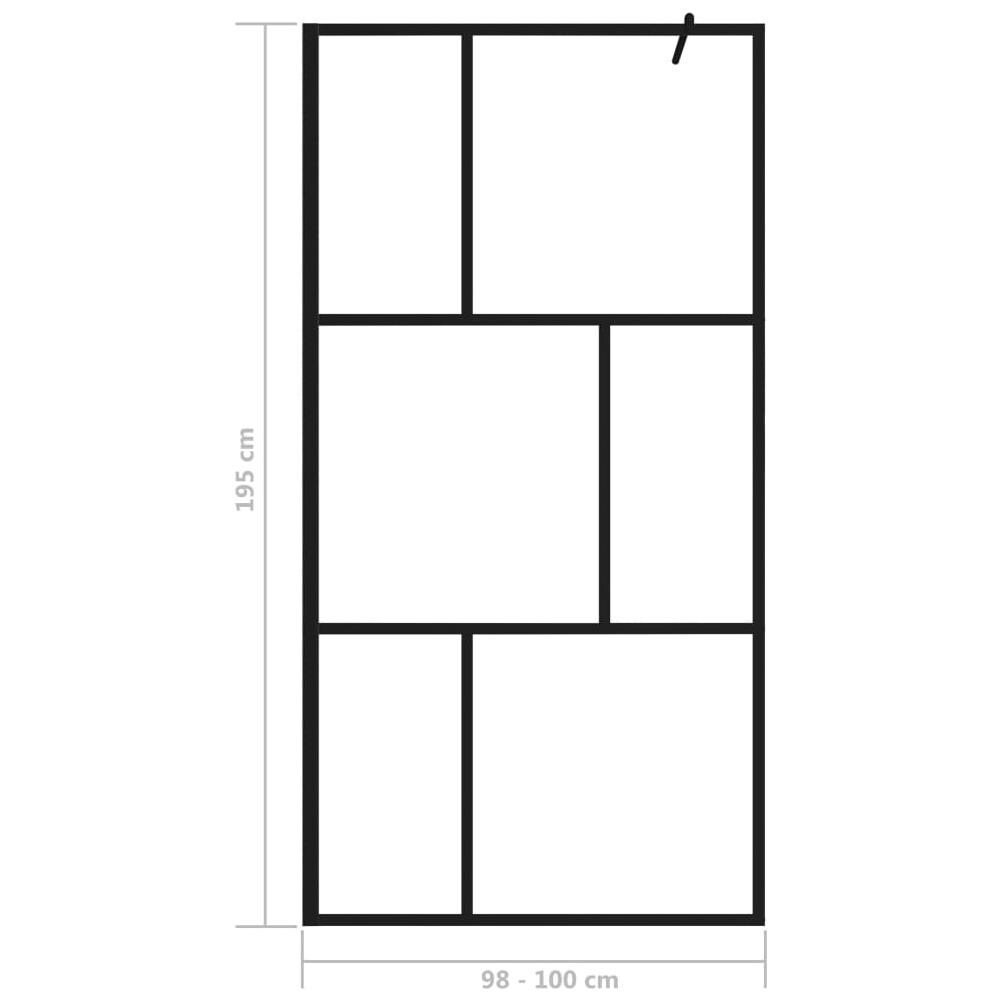 Parete Per Doccia Walk-in In Vetro Temperato Nera 100x195 Cm - Foto 7