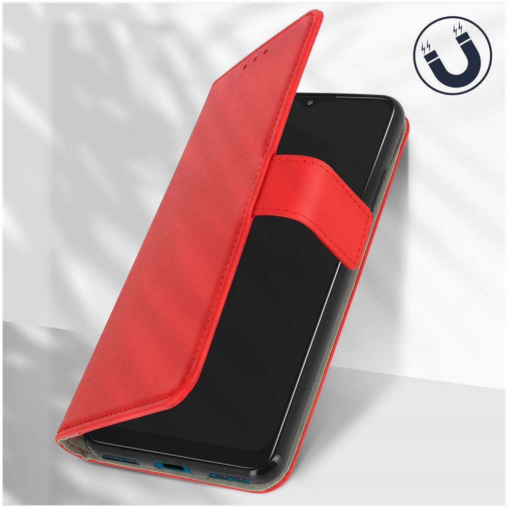 Custodia Alcatel 3x 2020 Portacarte Supporto Video Chiusura Magnetica Rossa - Foto 2