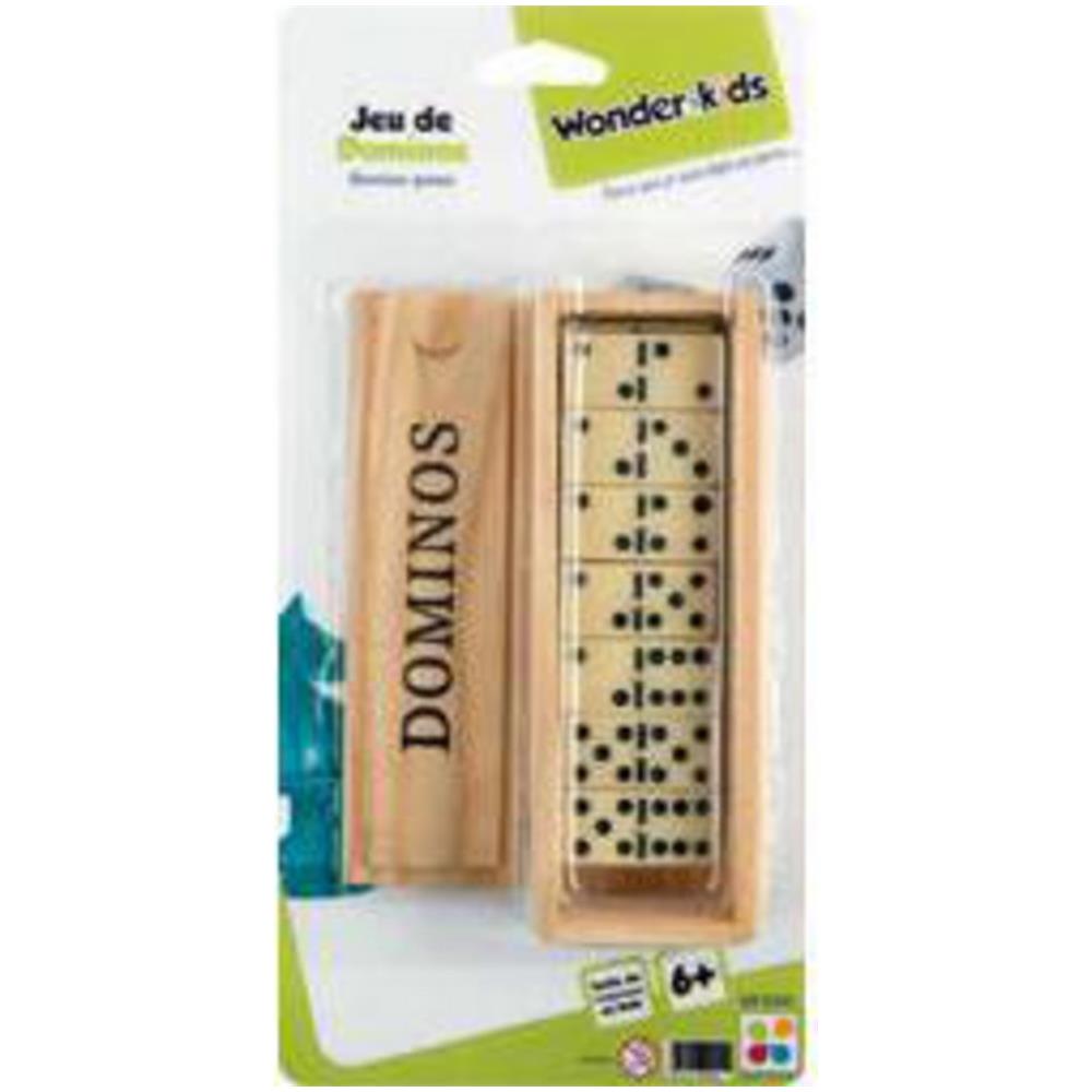Jeu De Dominos Double 6 En Bois – 28 Pièces Avec Points Convexes Et Rivets Dorés – Boîte à Tiroir – 2 à 4 Joueurs