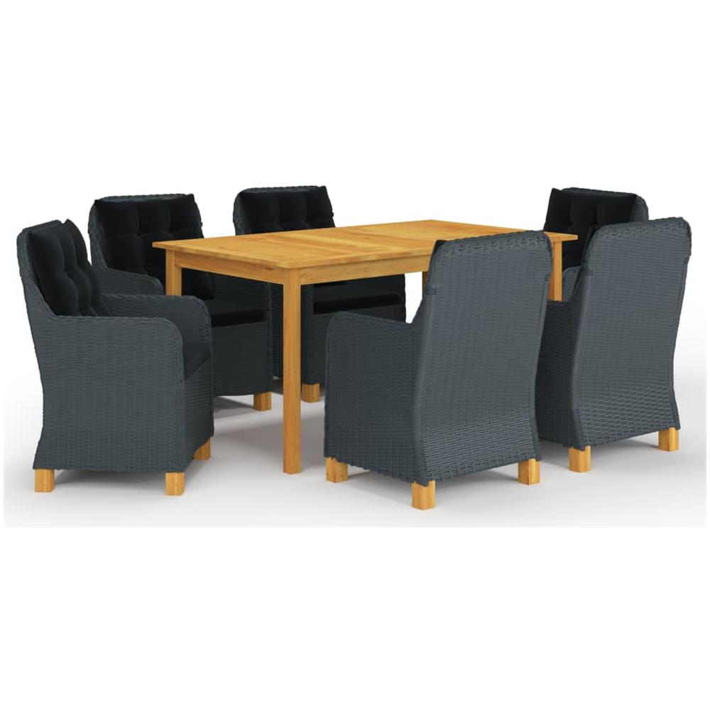 Set Mobili da Pranzo per Giardino 7 pz Grigio Scuro - Foto 1