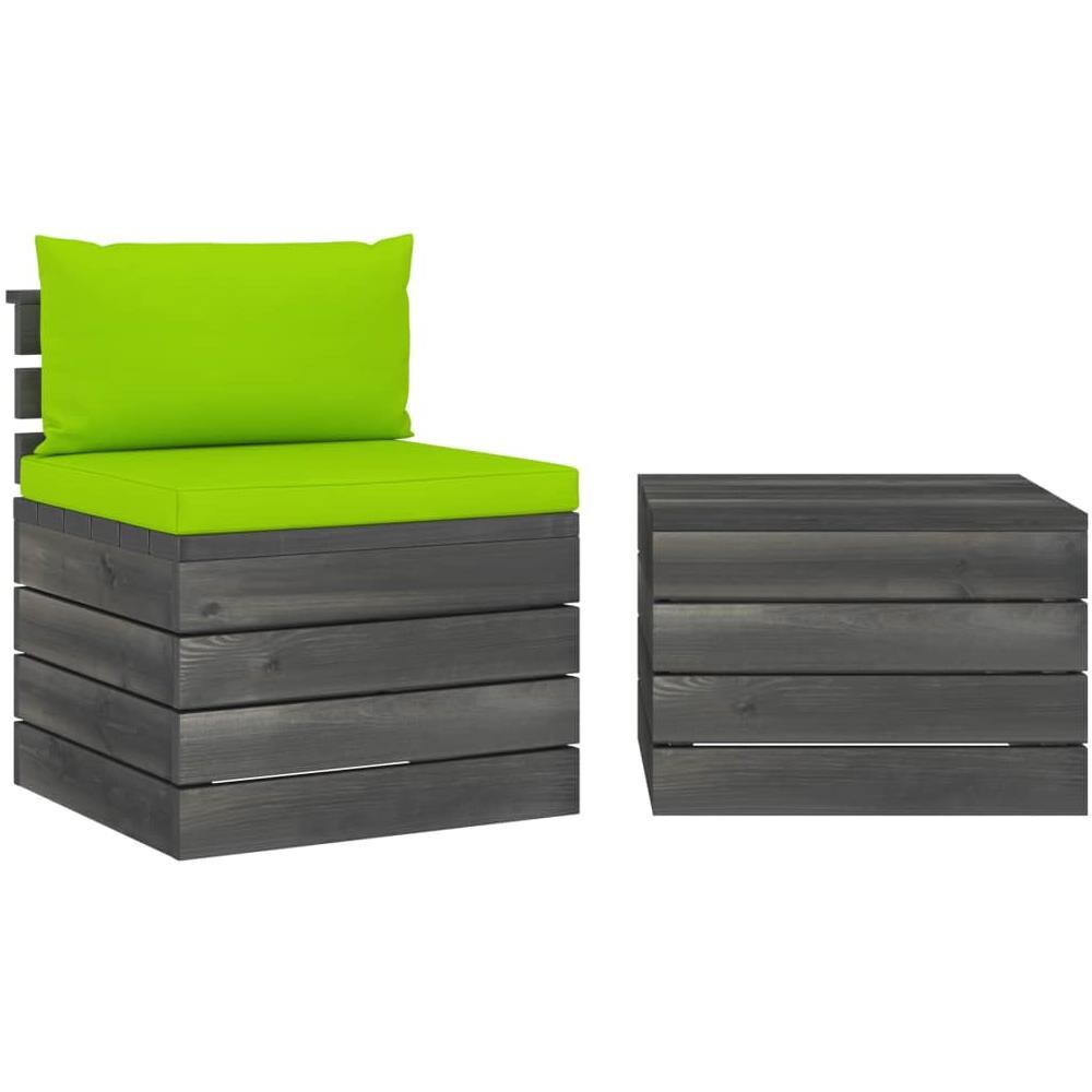 Set Divani da Giardino su Pallet 2 pz con Cuscini Massello Pino - Foto 1