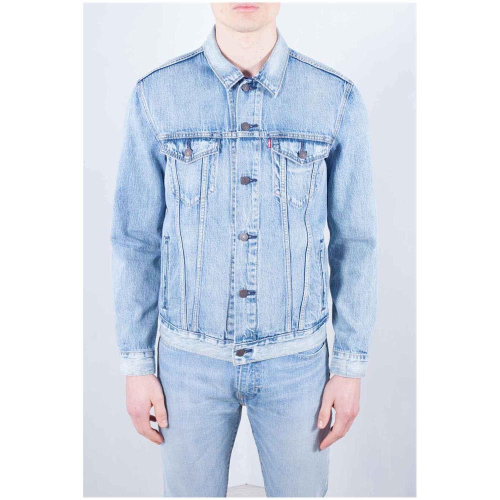 Giubbotto Trucker In Denim Stone Wash Chiaro - Foto 2