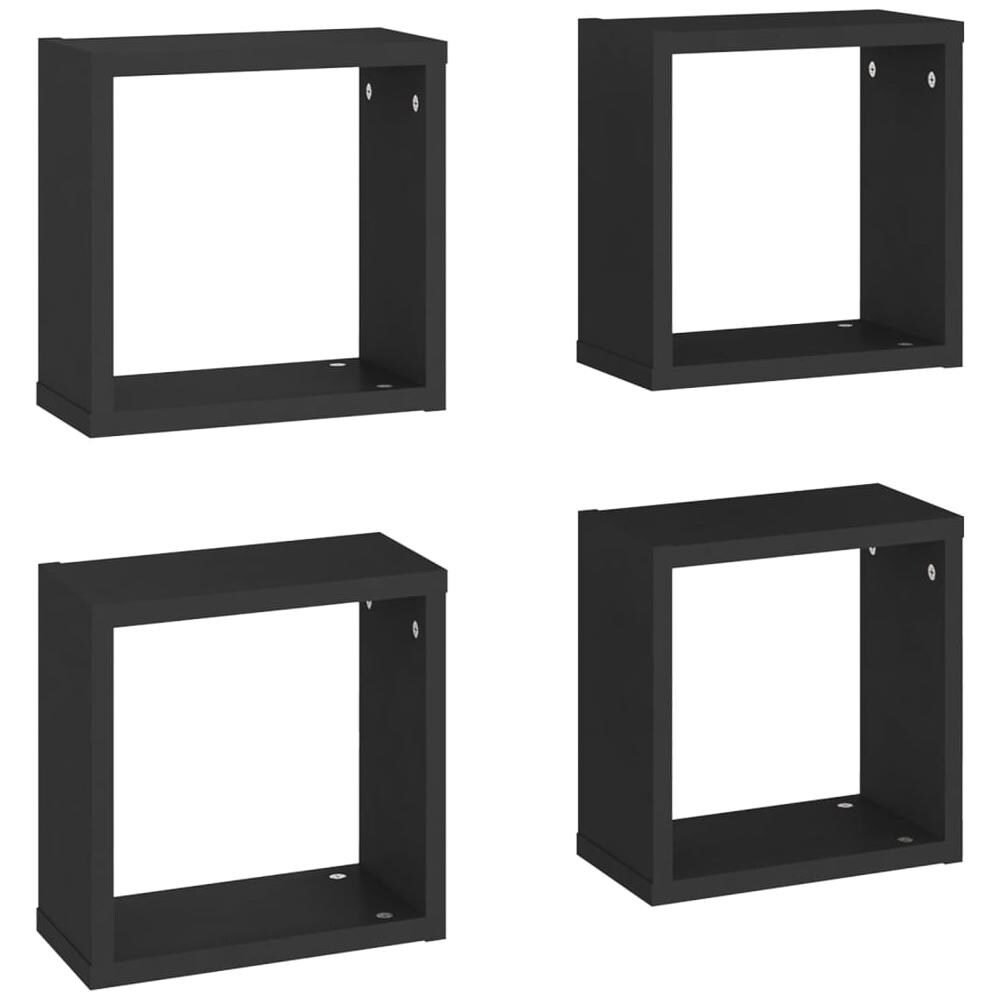 Mensole Parete a Cubo 4 pz Nere 30x15x30 cm - Foto 2
