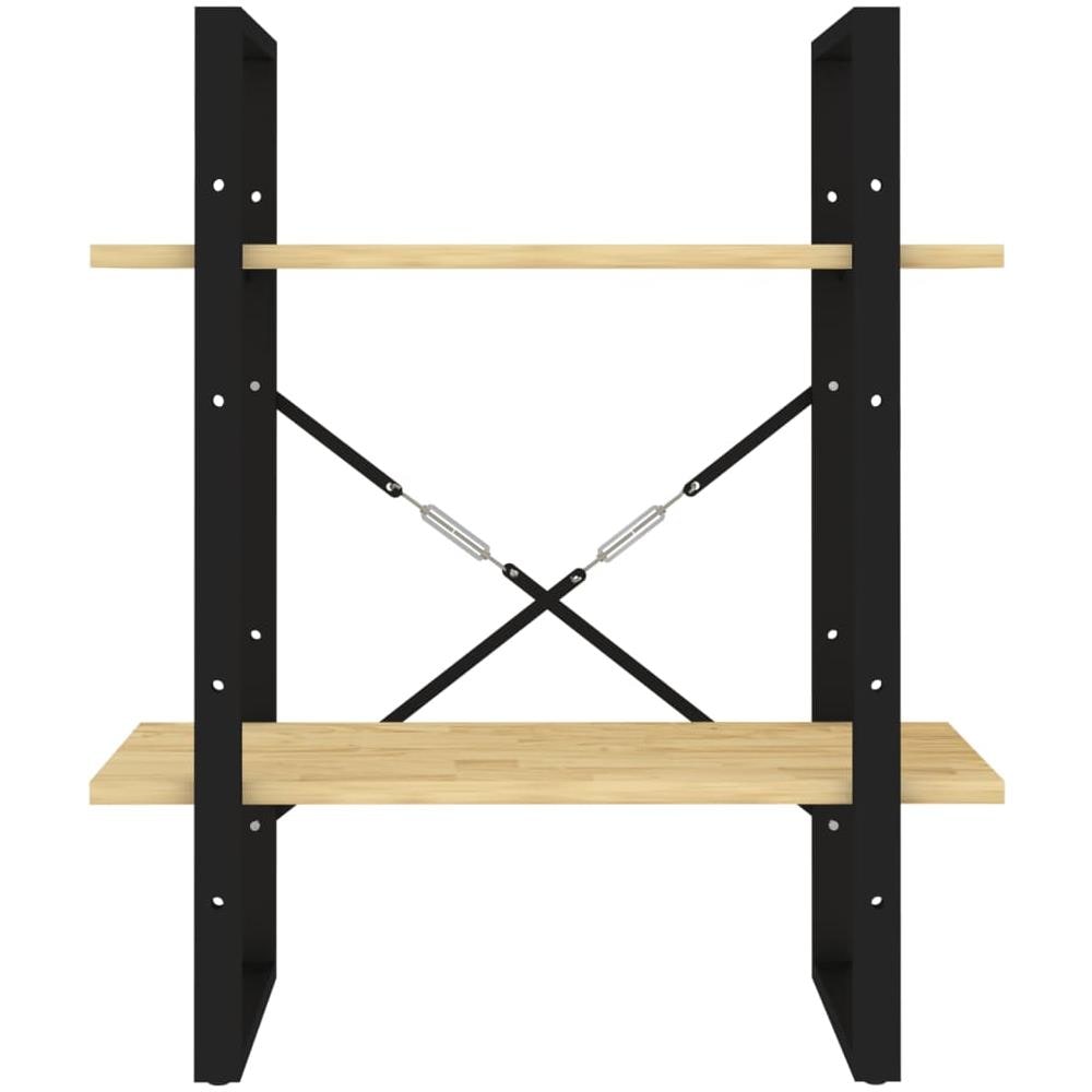 Libreria a 2 Ripiani 60x30x70 cm in Legno Massello di Pino - Foto 2