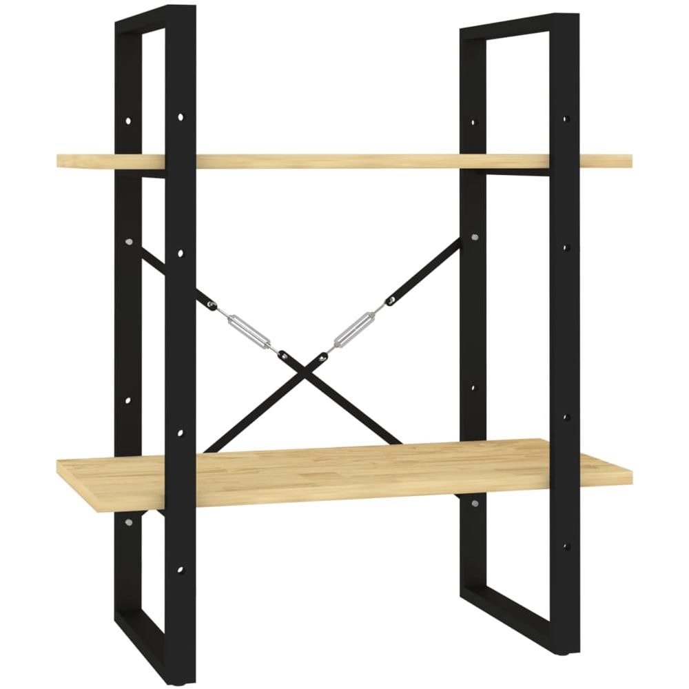 Libreria a 2 Ripiani 60x30x70 cm in Legno Massello di Pino - Foto 1