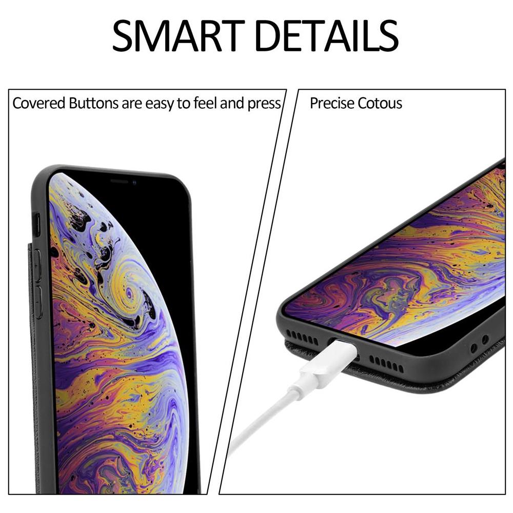 Cadorabo Custodia Compatibile Con Apple Iphone Xs Max In Nero Ebano - Coperchio Protettivo In Silicone Tpu E Copertura In Finta Pelle, Con Scomparto E Slot Per Carte Di Credito Estraibili - Foto 8