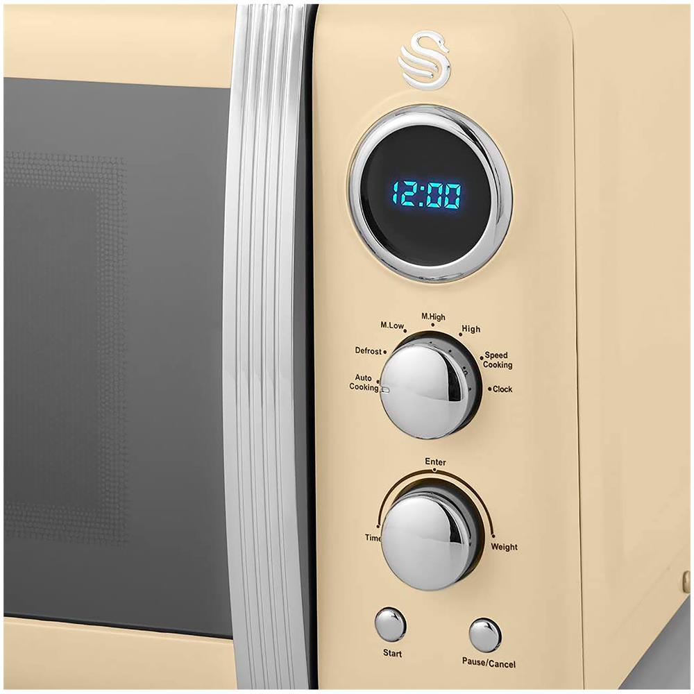 Microonde Digitale Sm22030cneu Retro 20L 5 Livelli Di Potenza Scongelamento Timer 60 Min 800W Colore Crema - Foto 2
