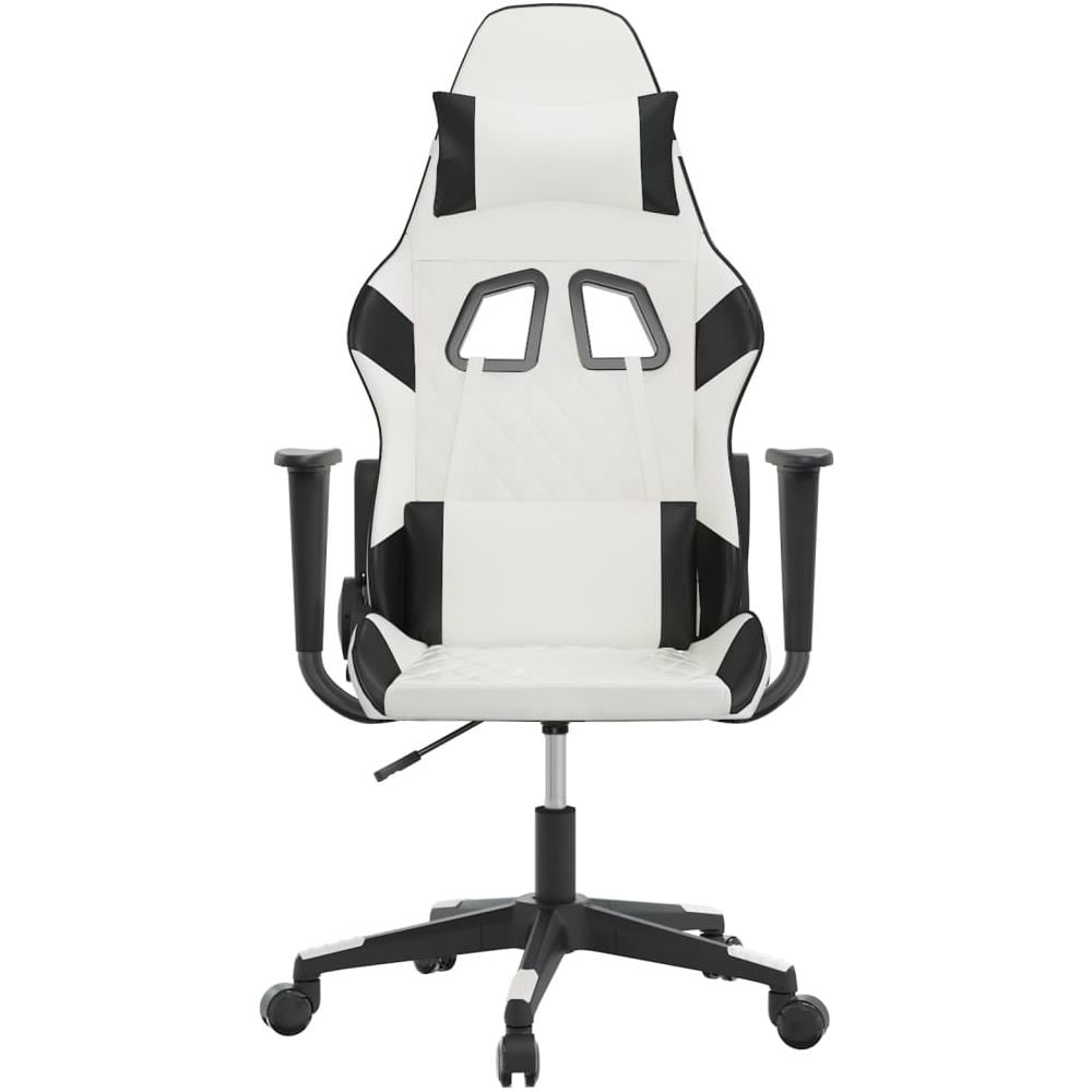 Sedia Da Gaming Bianco E Nero In Similpelle - Foto 3