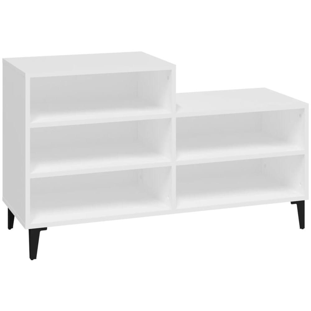 Scarpiera Bianca 102x36x60 Cm In Legno Multistrato - Foto 1