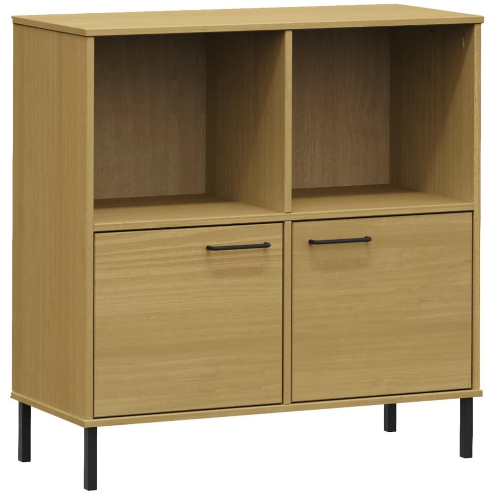 Libreria Con Gambe Metallo Marrone 90x35x90,5 Cm Massello Oslo - Foto 2