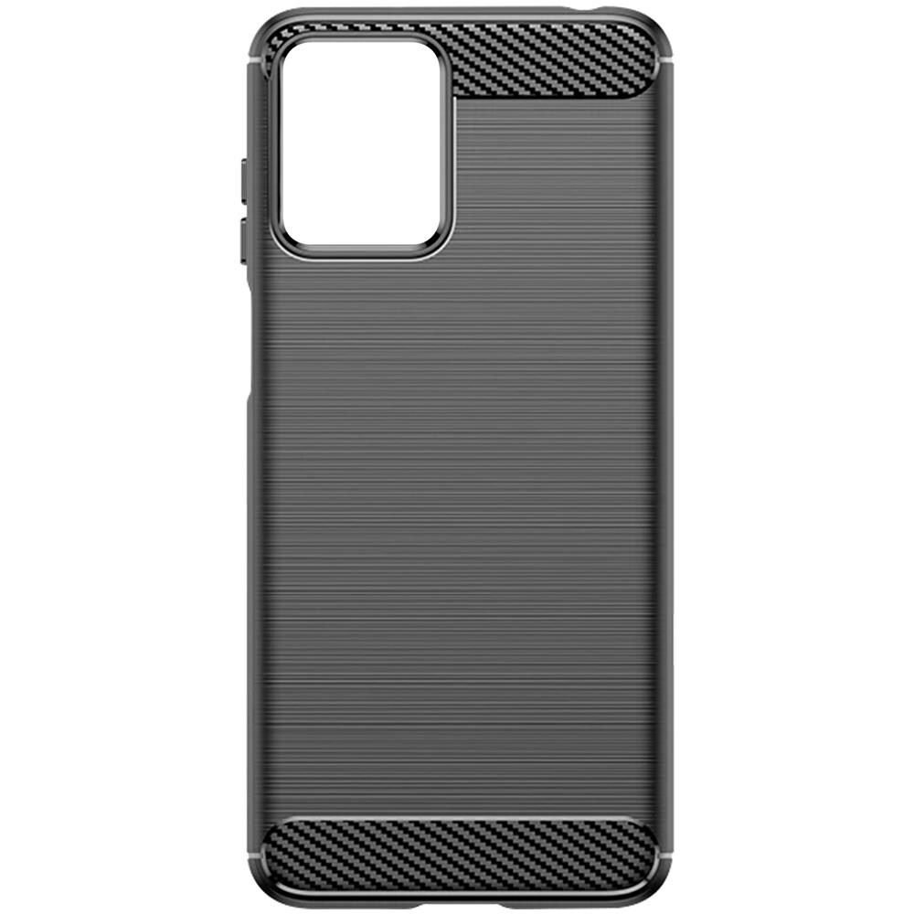 Cover Per Motorola Moto G23 E G13 Rinforzata Silicone Effetto Carbonio Nera - Foto 1