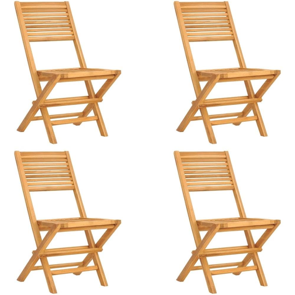 Sedie Da Giardino Pieghevoli 4pz 47x62x90cm Legno Massello Teak - Foto 2