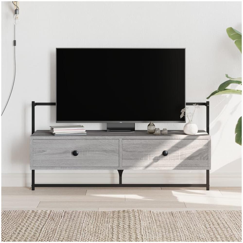 Mobile Tv A Muro Grigio Sonoma 100,5x30x51 Cm Legno Multistrato - Foto 1