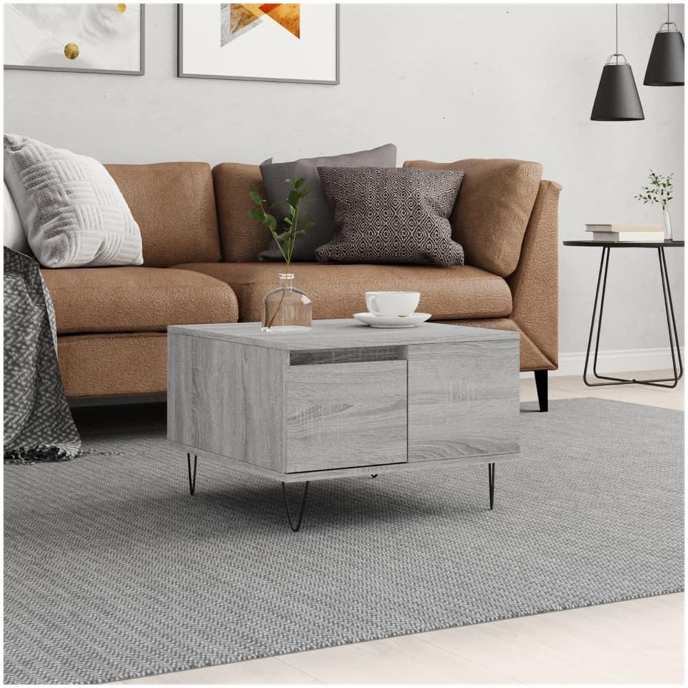 Tavolino Salotto Grigio Sonoma 55x55x36,5 Cm Legno Multistrato - Foto 1