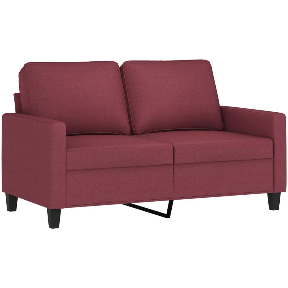 Set Di Divani 2 Pz Con Cuscini Rosso Vino In Tessuto - Foto 3