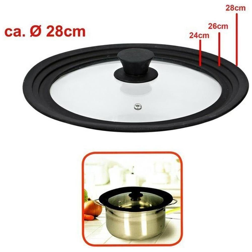 Coperchio in Vetro Universale con Bordo in Silicone per Padelle da 24/26/28 cm - Foto 5