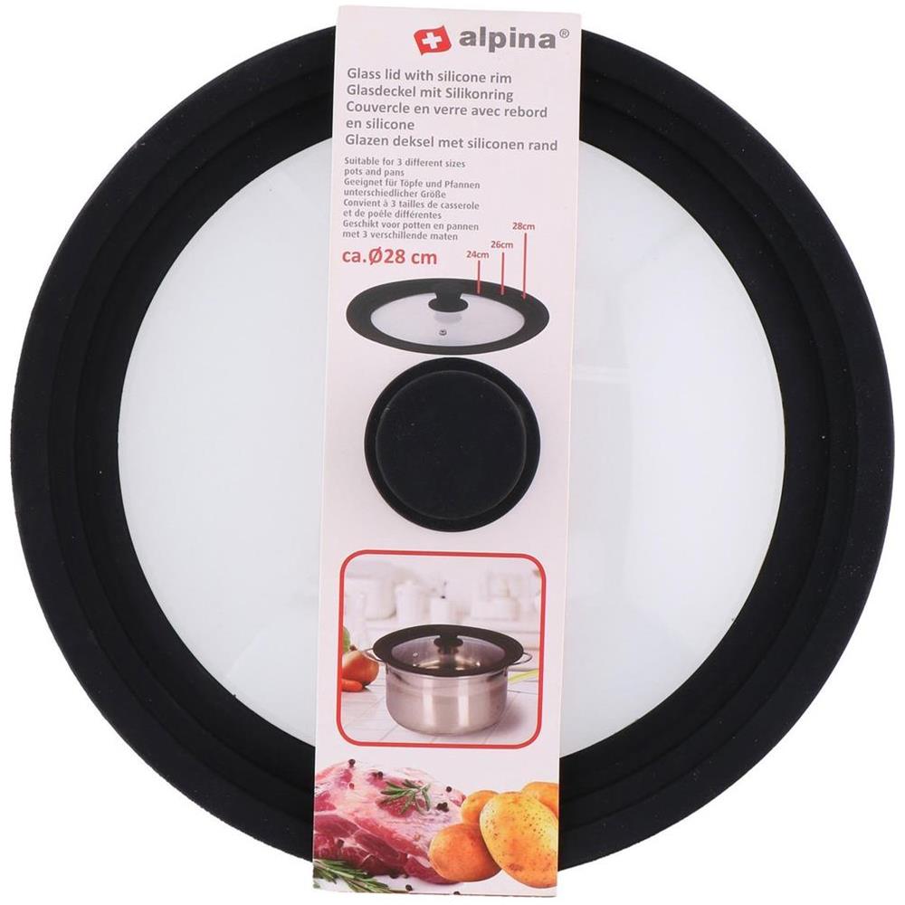 Coperchio in Vetro Universale con Bordo in Silicone per Padelle da 24/26/28 cm - Foto 2