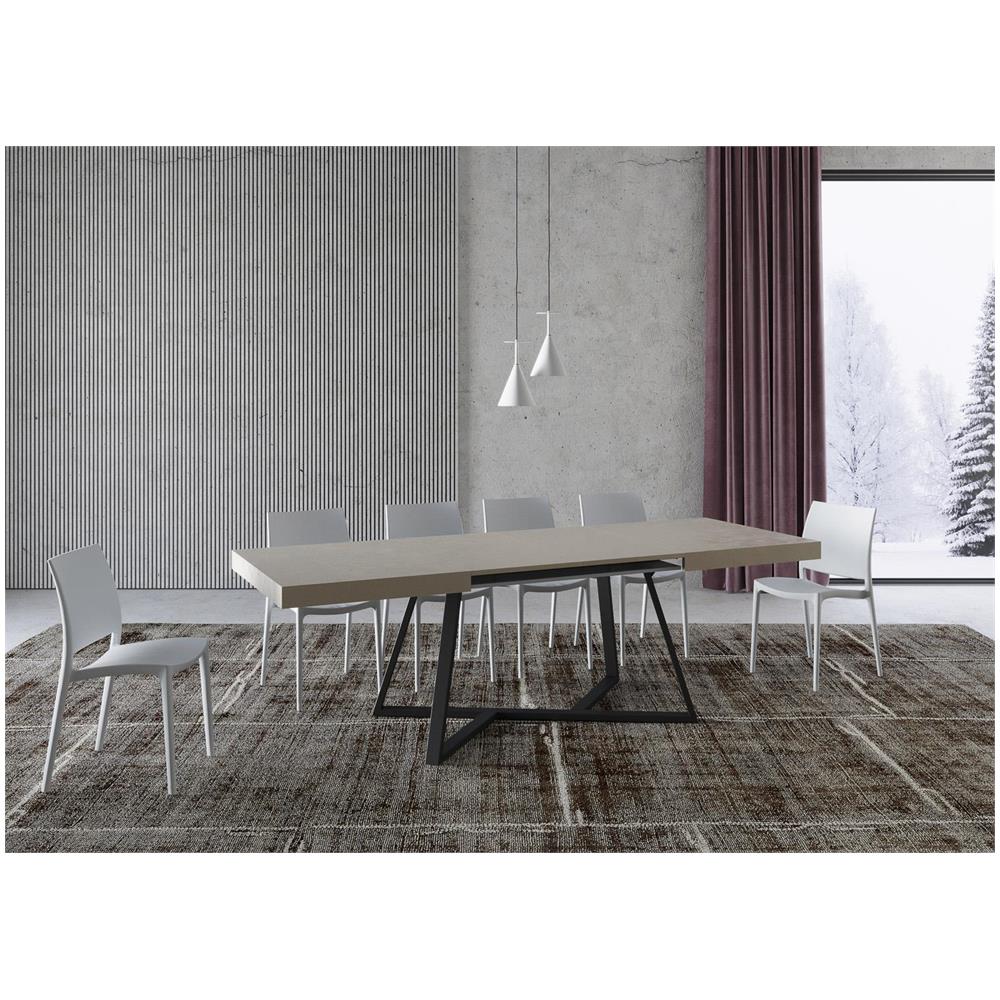 Tavolo allungabile 90x140/244 cm Booster cashmere gambe antracite - Foto 3