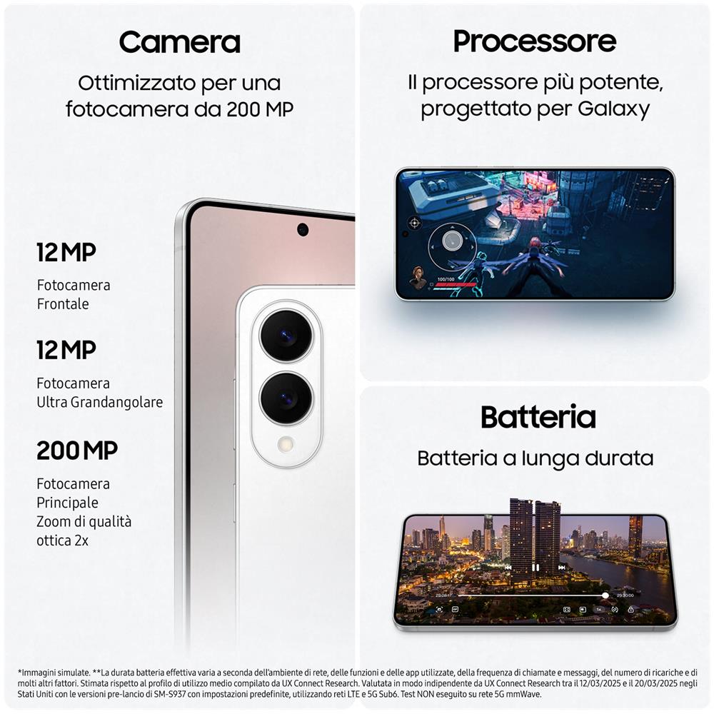 Galaxy S25 Edge 5G Smartphone AI 256GB 12GB Ram Display 6.7'' QHD+ Dynamic AMOLED 2X Main Camera 200MP DualSim: NanoSIM+eSIM USB Type-C Android 15 Snapdragon 8 Elite 3900mAh Titanium Silver - Foto 10