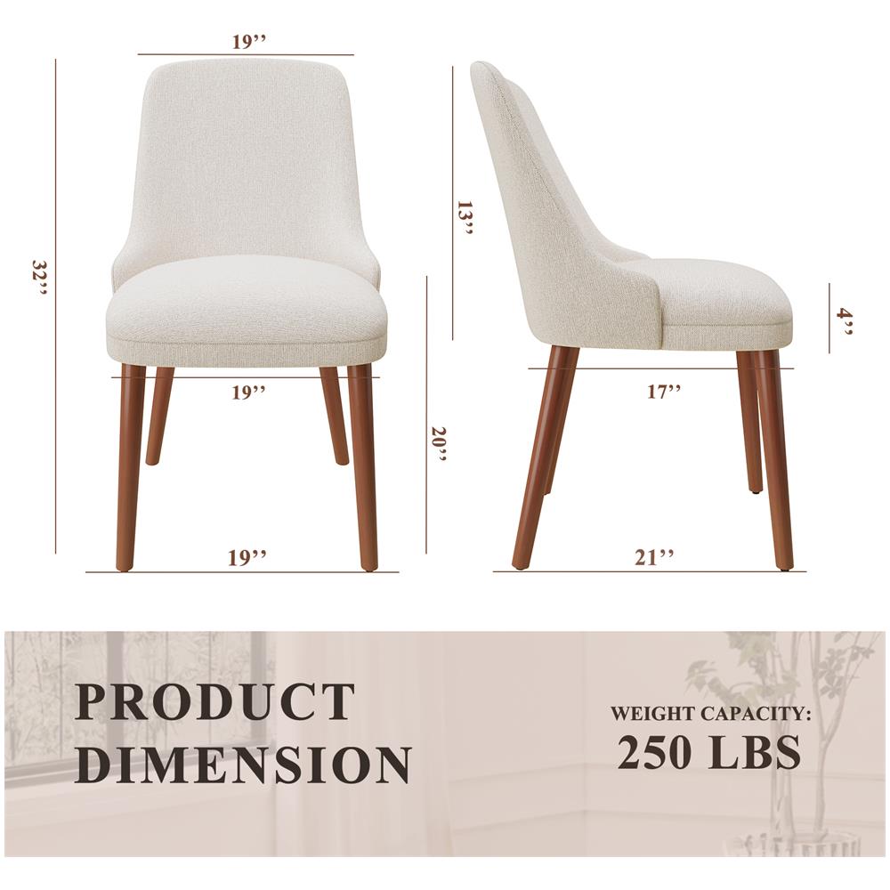 Sedie Da Pranzo Set Da 2 Con Schienale Alto - Stile Vintage Chic, Seduta Confortevole, Ideali Per Cucina E Sala Da Pranzo, Beige - Foto 2