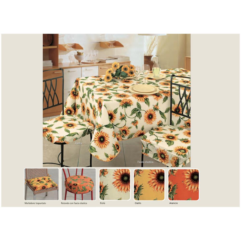 Tovaglia Copritavolo Resinata Antimacchia Modello Gransole Made In Italy 140x230 Giallo - Foto 2