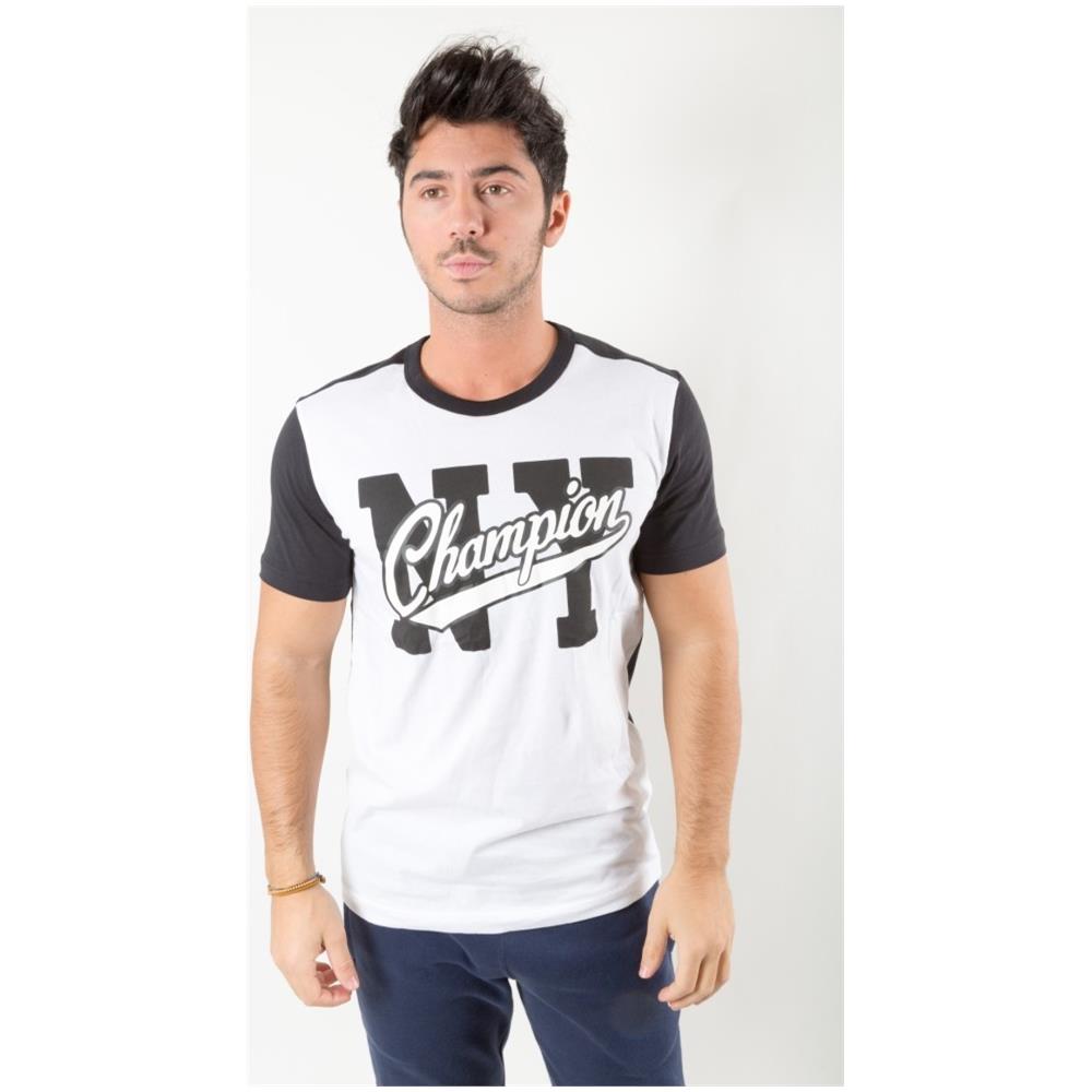 T-shirt Uomo Varsity Ny Bianco Nero Xl - Foto 1