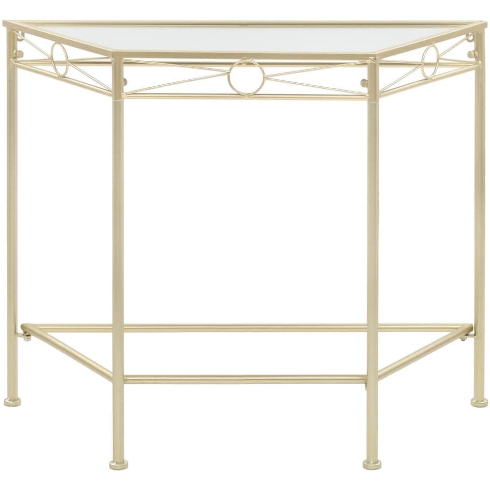 Tavolino Vintage In Metallo 87x34x73 Cm Oro - Foto 2