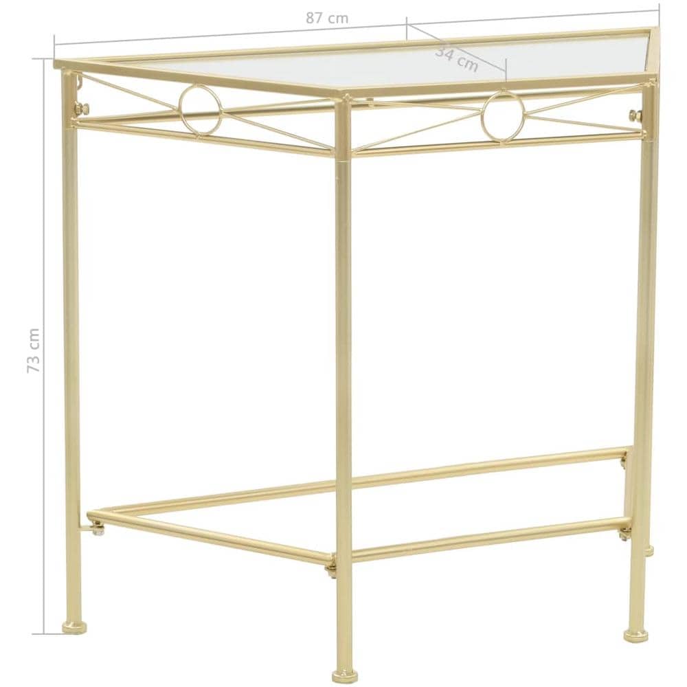 Tavolino Vintage In Metallo 87x34x73 Cm Oro - Foto 6