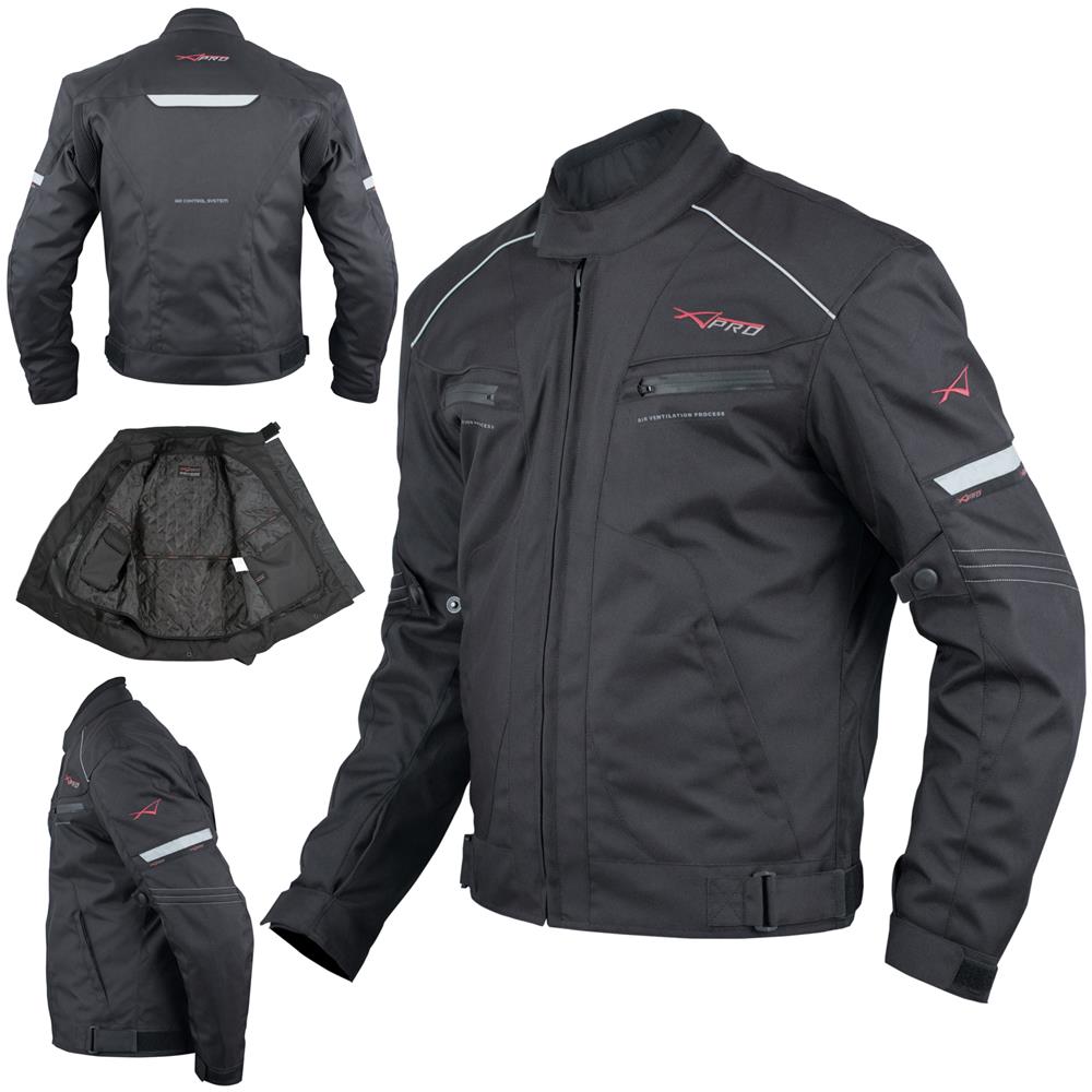 Giacca Moto Sport Tessuto Protezioni Ce Impermeabile Ventilata Nero Xl - Foto 1