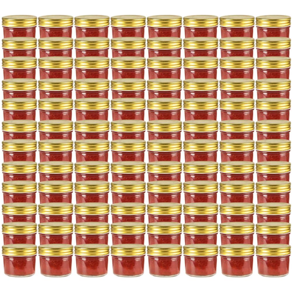 Vasi Per Marmellata In Vetro Coperchio Oro 96 Pz 110 Ml - Foto 1