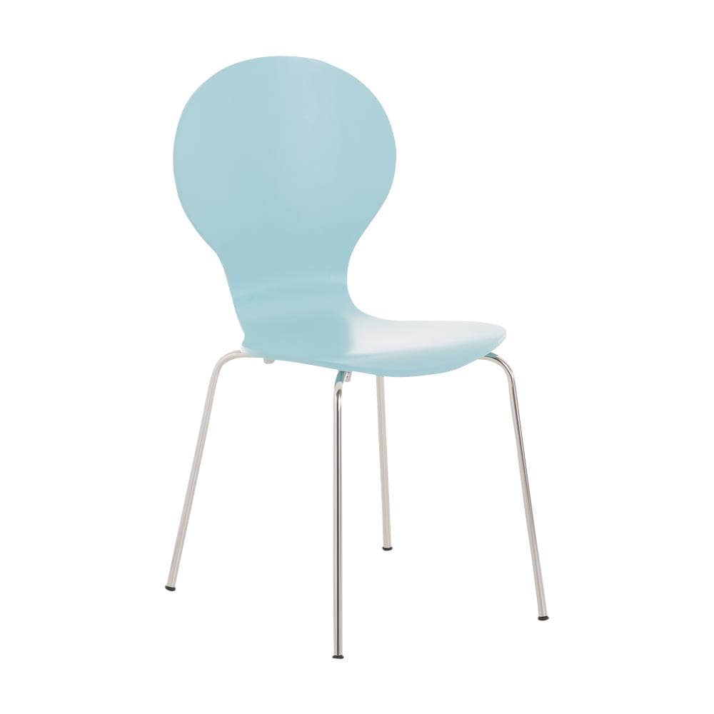 Sedia Impilabile Diego in Legno I Sedia Attesa in Metallo I Sedia Ergonomica Conferenza I Sedia Design Classico Riunioni O Sale Blu Chiaro - Foto 1