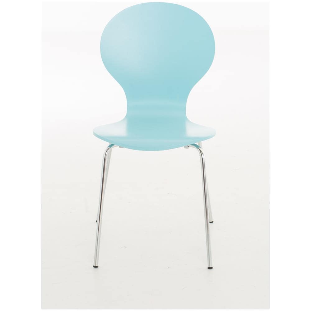 Sedia Impilabile Diego in Legno I Sedia Attesa in Metallo I Sedia Ergonomica Conferenza I Sedia Design Classico Riunioni O Sale Blu Chiaro - Foto 2