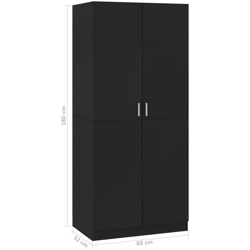 Armadio Nero 80x52x180 cm in Legno Multistrato - Foto 11