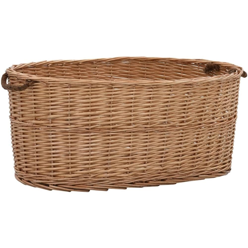 Cesta Per Legna Con Maniglie 78x54x34cm Salice Naturale - Foto 1