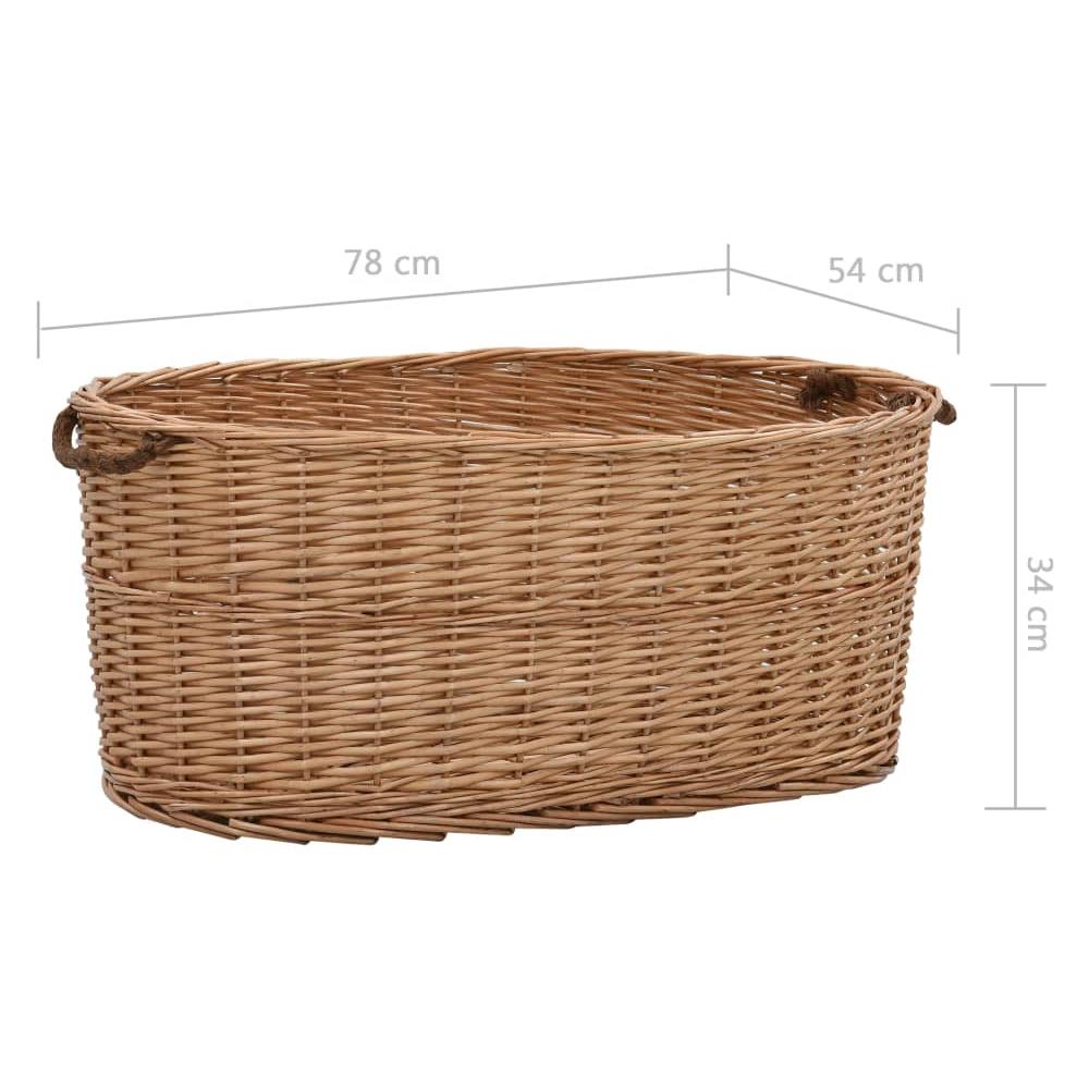 Cesta Per Legna Con Maniglie 78x54x34cm Salice Naturale - Foto 7