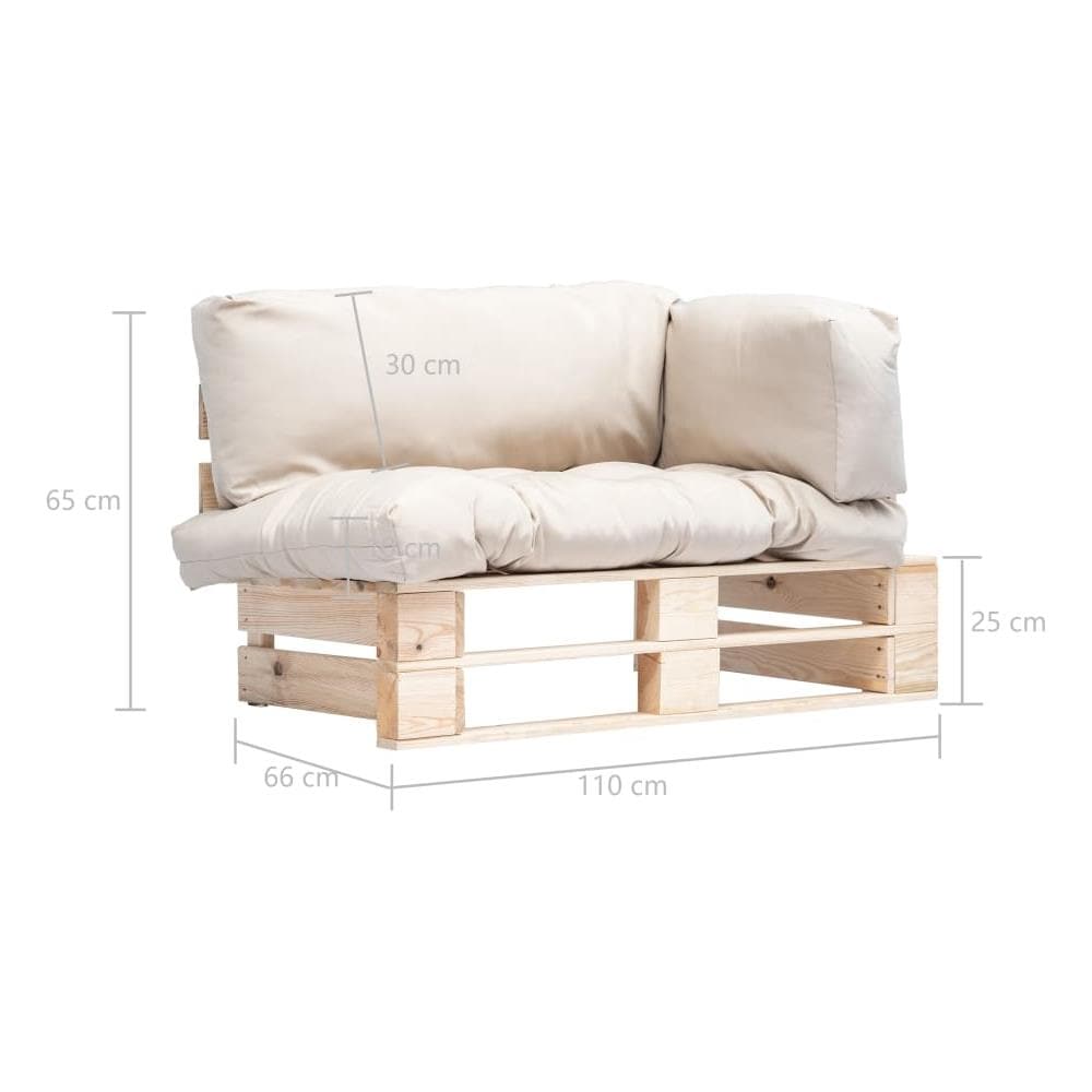 Divano Da Giardino A Pallet E Cuscini Sabbia E Legno Di Pino - Foto 5